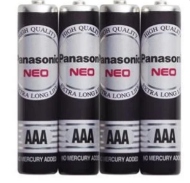 ถ่านไฟฉาย NEO PANASONIC รุ่น R03NT/4SL AAA (แพ็ค 4 ชิ้น) สีดำ ขนาด AAA
