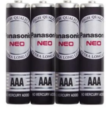 ถ่านไฟฉาย Neo AA PANASONIC รุ่น R6NT/4SL (แพ็ค 4 ก้อน) สีดำ