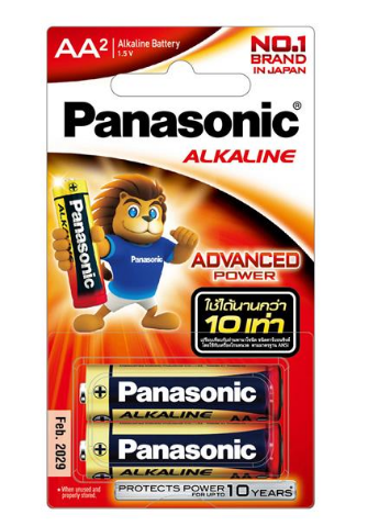 ถ่านอัลคาไลน์ LR6T/2B AA (แพ็ค 2 ก้อน) Panasonic